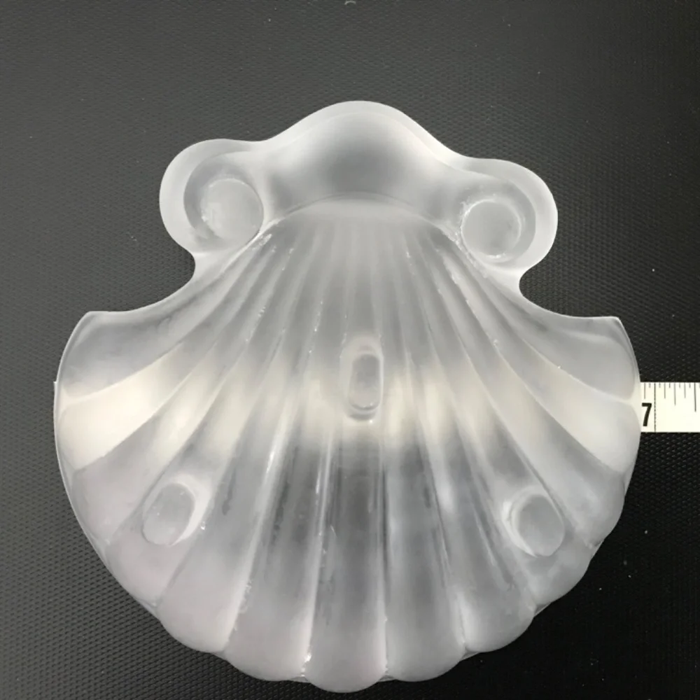 Heavy Glass Shell Shaped Dish Soap Bathroom Decor